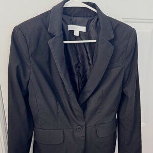 Black New York & Company Blazer Stretch Single Breasted